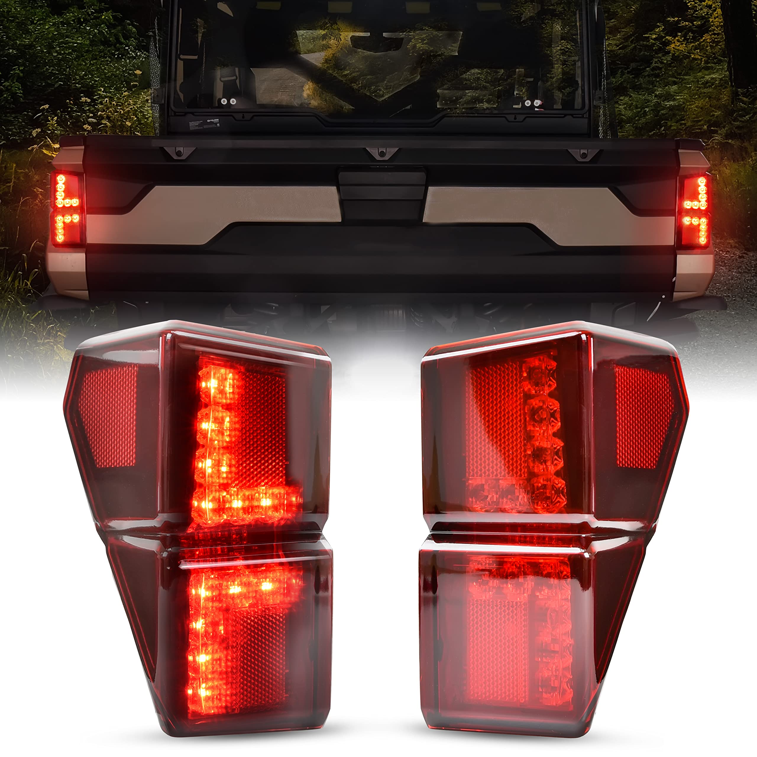 Led Tail Lights For Ranger Xp 1000 18-24, Red Rear Brake Stop Lamp Taillights For Polaris Ranger Xp 1000/ Crew Xp 1000/ Ranger 1000/ Ranger 1000 Xp 2018-2024 Accessories, Replace 2413766 (2Pcs)