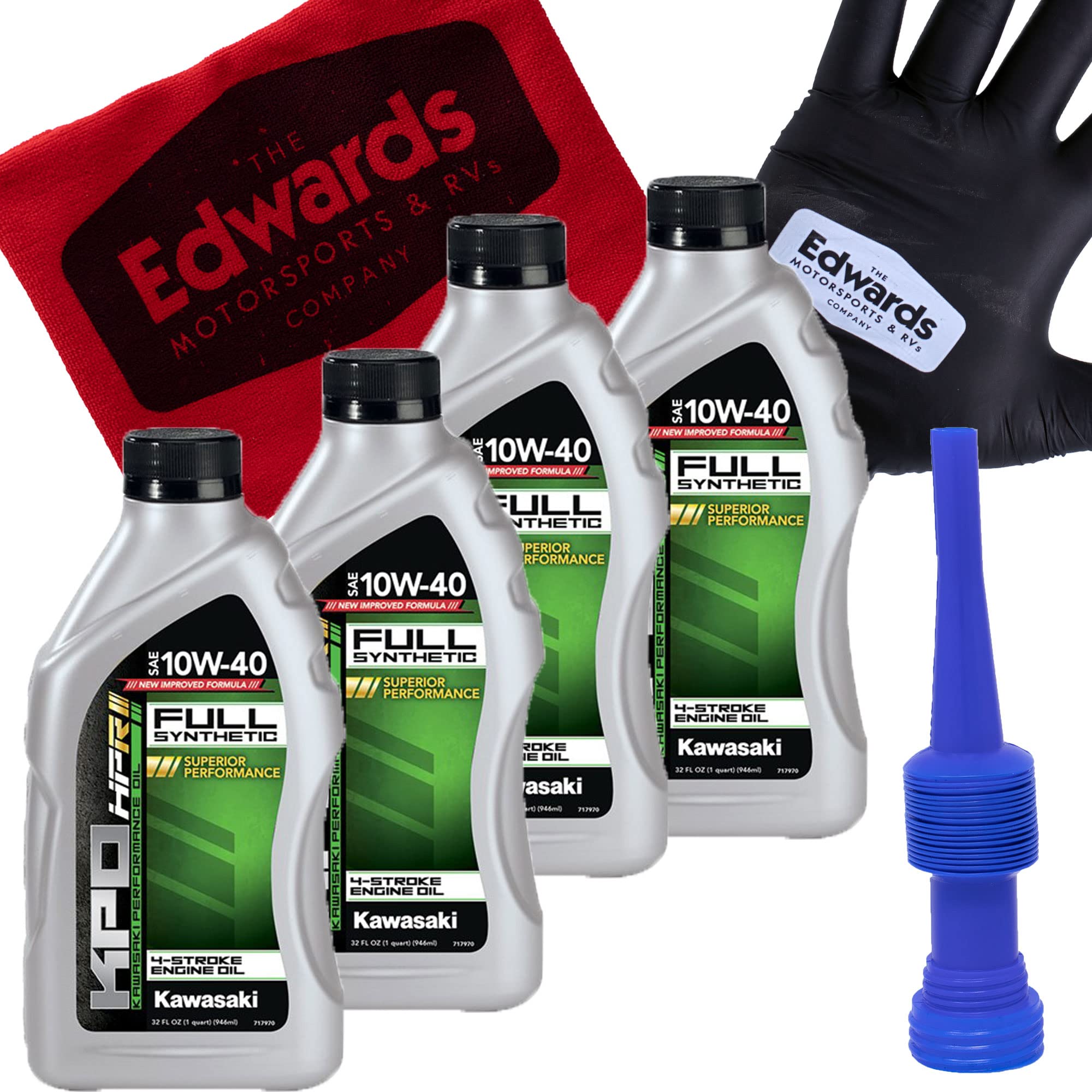 Edwards Full Synthetic Oil Bundle Fits Kawasaki Motorcycles, Atvs And Sxs Vehicles