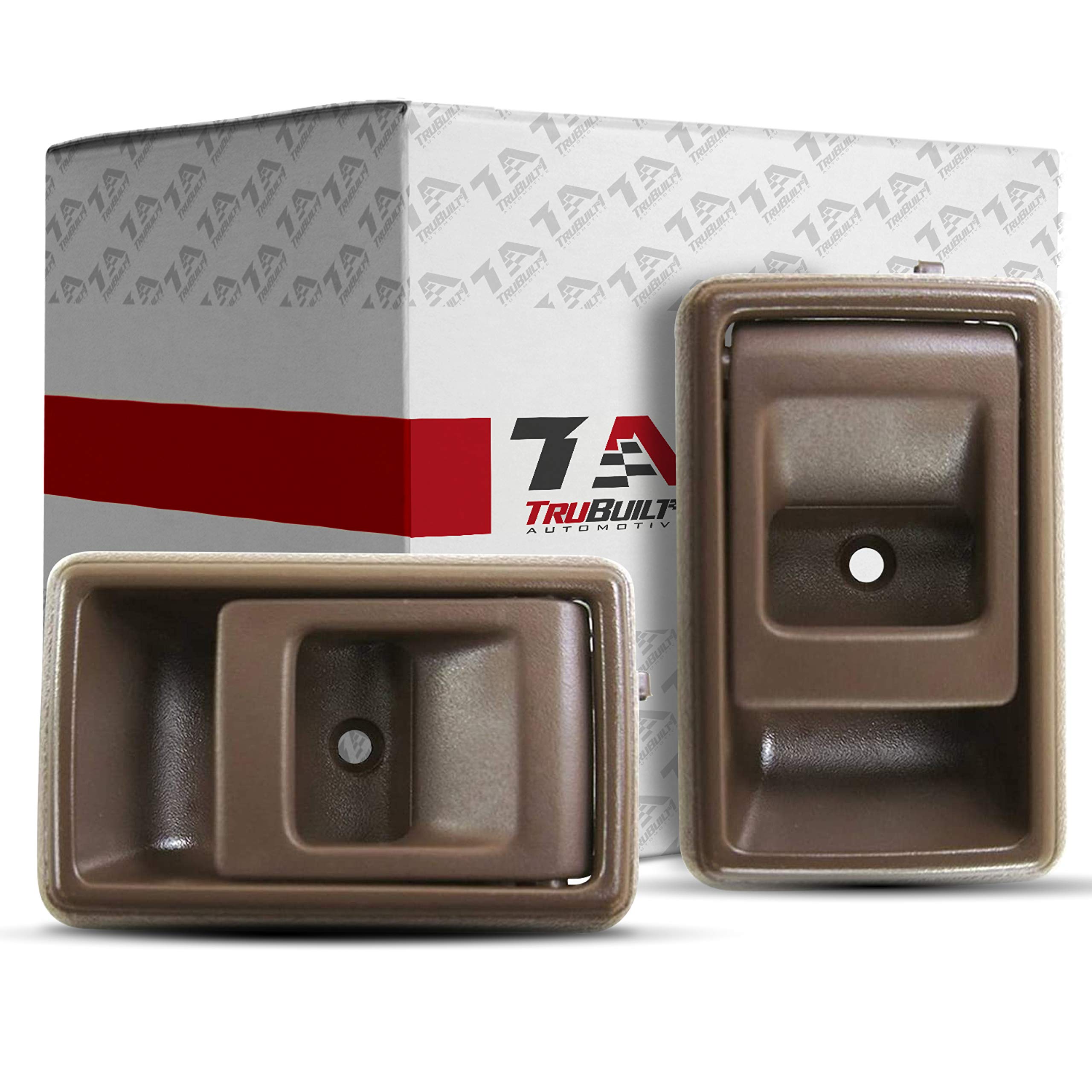 T1A Pair Of Interior Door Handle Replacements For 1989-1992 Toyota Corolla, Fits Right And Left Sides, Also Fits Toyota Tacoma, 4Runner, Geo Prizm, Chevy Metro, Brown, T1A 69206-04010-B 69205-04010-B