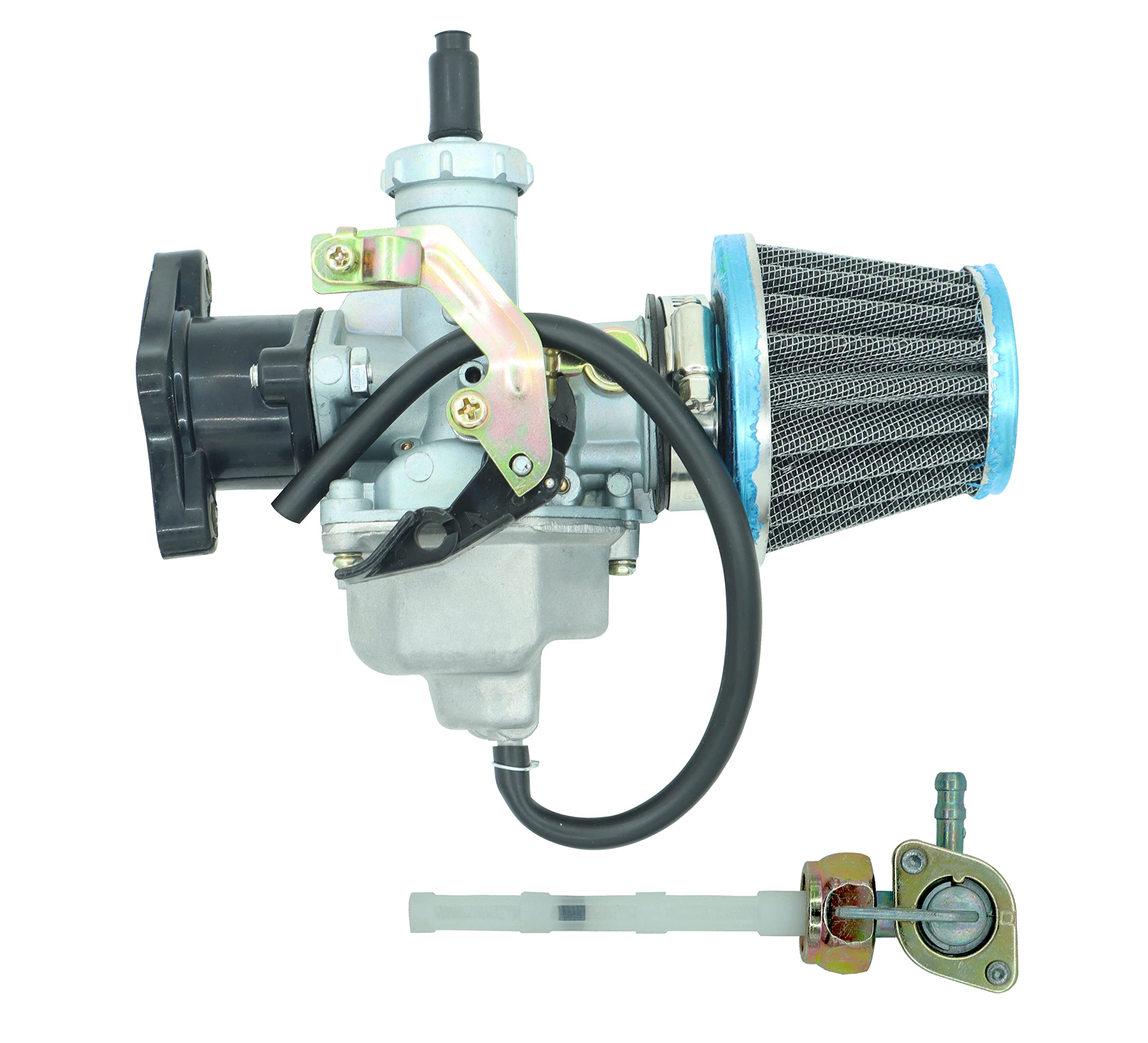 Carburetor For Honda Atc185 Atc185S Atc200 Atc200X Atc200S Atc200E 1980-1987, Fit For Honda Trx250 Trx250Ex Recon With Air Filter/Intake Manifold Boot/Fuel Petcock Assembly