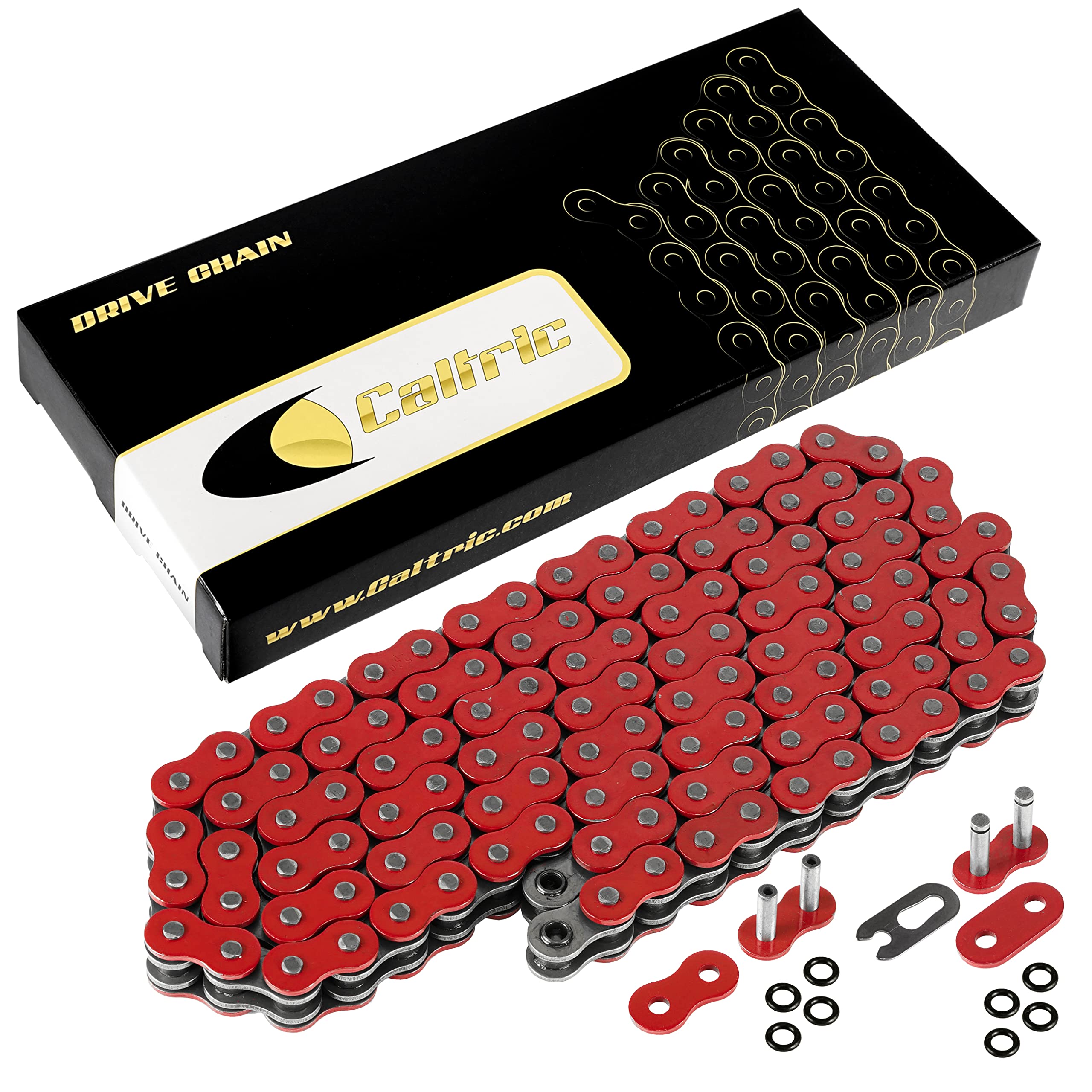Caltric O-Ring Drive Chain Compatible With Honda Crf150F Crf-150F Crf230F Crf-230F Cmx250C Cmx-250C Xr650L Xr-650L 2013 Red
