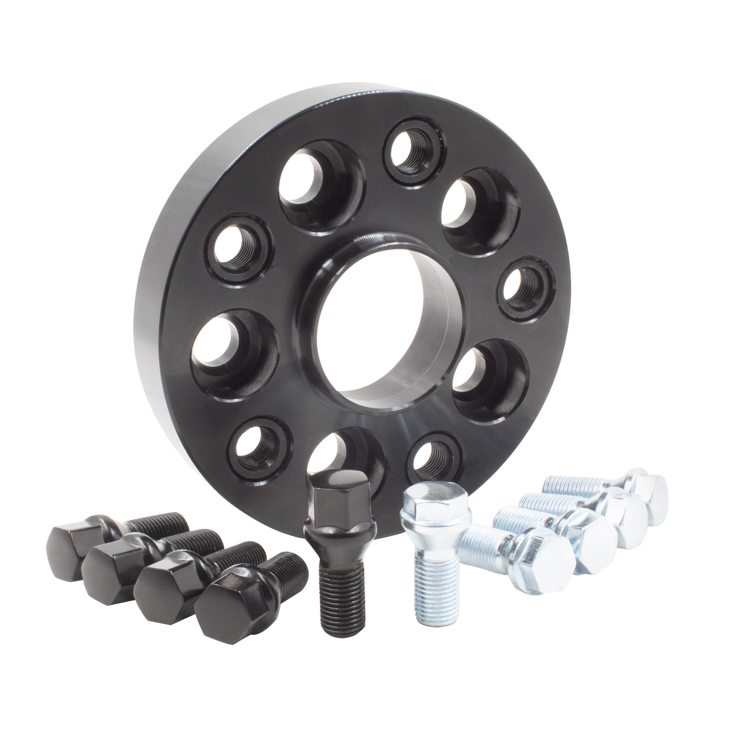 Wheel Accessories Parts 1 Pc 1 Pc Hub Centric Euro Wheel Spacer Adapter 25Mm Thick 57.1Mm Hub Adapts 5X100 Bolt Pattern To 5X112 Bolt Pattern Includes M14X1.5 Chrome Bolts Fits Vw & Audi