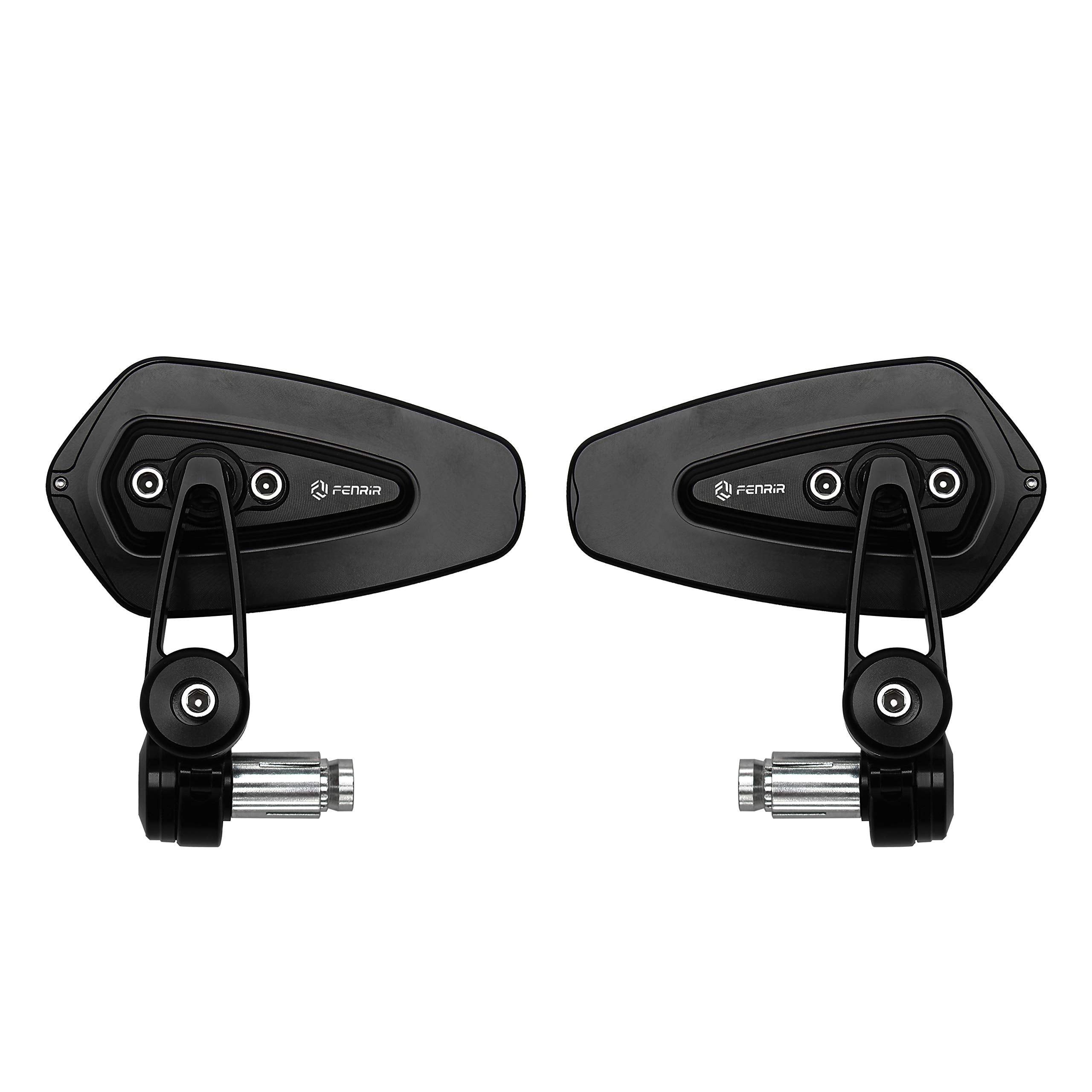 Fenrir Cnc Aluminum Alloy Cafe Racer Black Motorcycle Bar End Mirrors Side Folding 22Mm 7/8' Inch Handlebar Mirror Universal Rear View For M6/M8 Standard Super Sport Naked Street Bike Scooter Minimoto