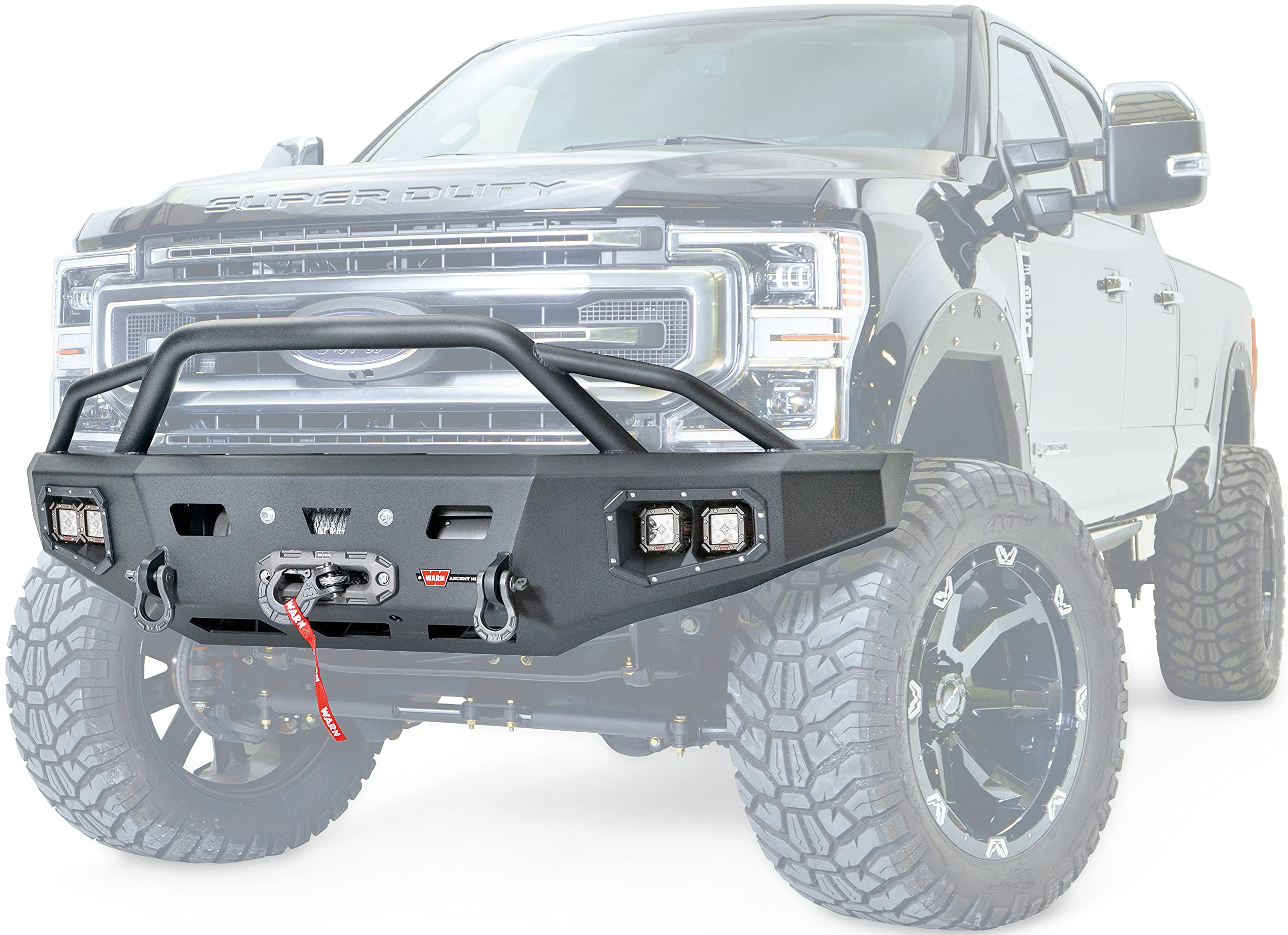 Warn 106918 Ascent Hd Front Bumper With Baja Bar, Fits: Ford Super Duty F250 & F350 (2017-2021)