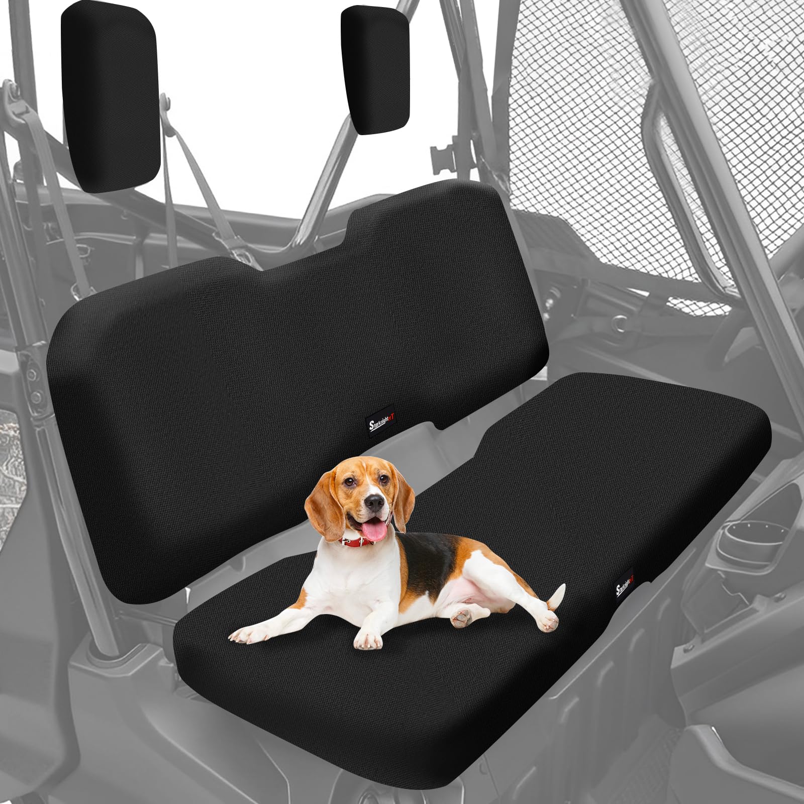 Starknightmt Utv Pioneer Seat Covers Compatible With 2016-2024 Pioneer 1000 1000-5(Front Seat),1000-6(Front And Rear Seat),Water-Repellent Bench Seat Cover -Black