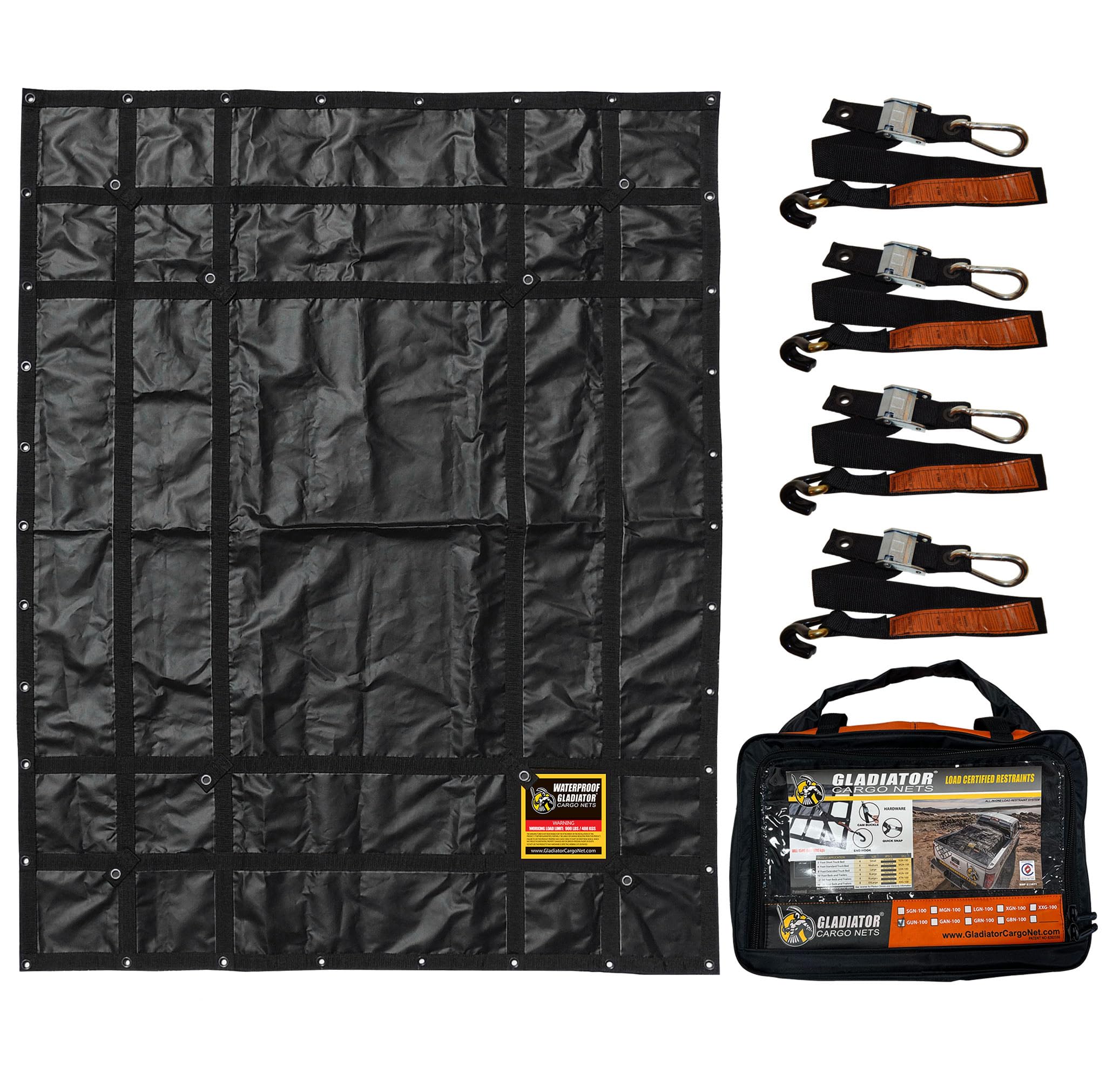 Waterproof Gladiator Cargo Net - Heavy Duty Truck Cargo Net Tarp (Sgw-100) Small: 4.75' X 6'