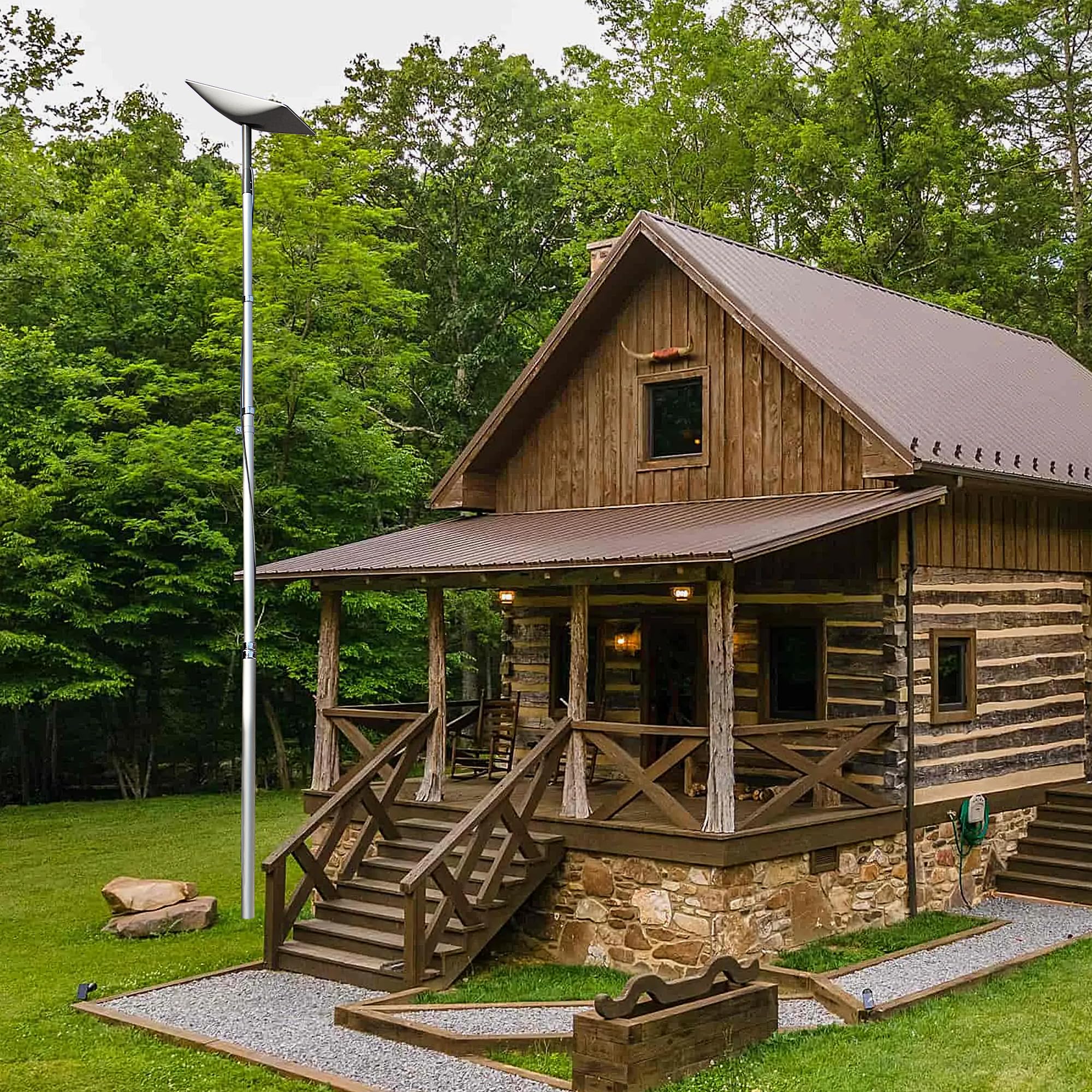 Eez Rv Products Telescopic Pole With Starlink Adaptor (For V2) 25'' For Cabins And Beach House