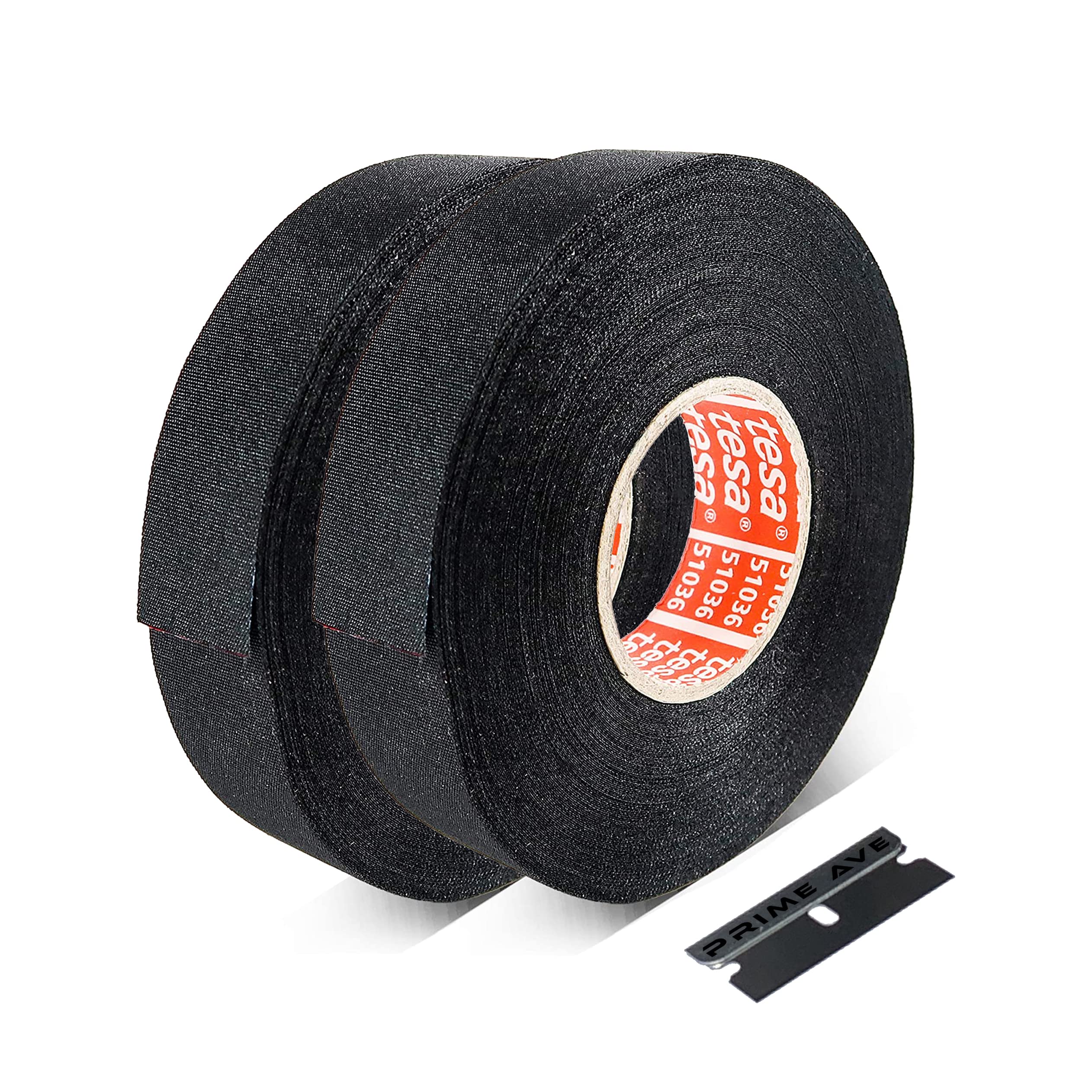 Prime Ave Razor + (2) Tesa 51036 High Heat Electrical Tape For Wire Harness, Cables For Automotive Engine, Protect Against High Temperature, Abrasion, Chemical & Fluid