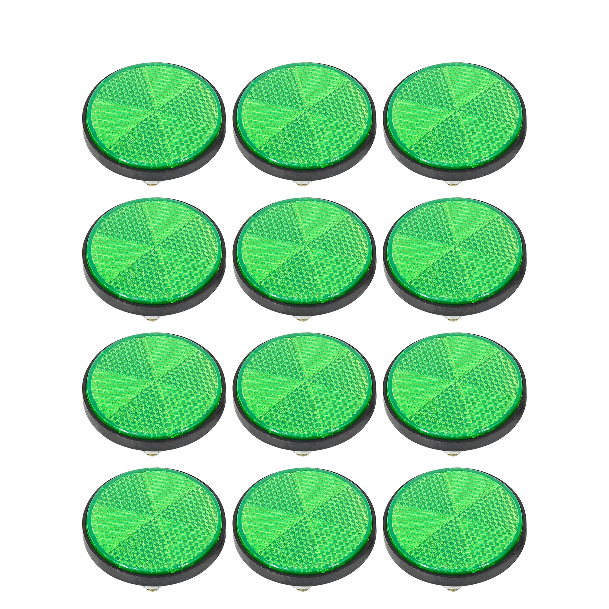 F Fierce Cycle 6 Pair M6X1.0 Green Plastic Universal Screw Mount Reflective Warning Reflector For Motorcycle Bike