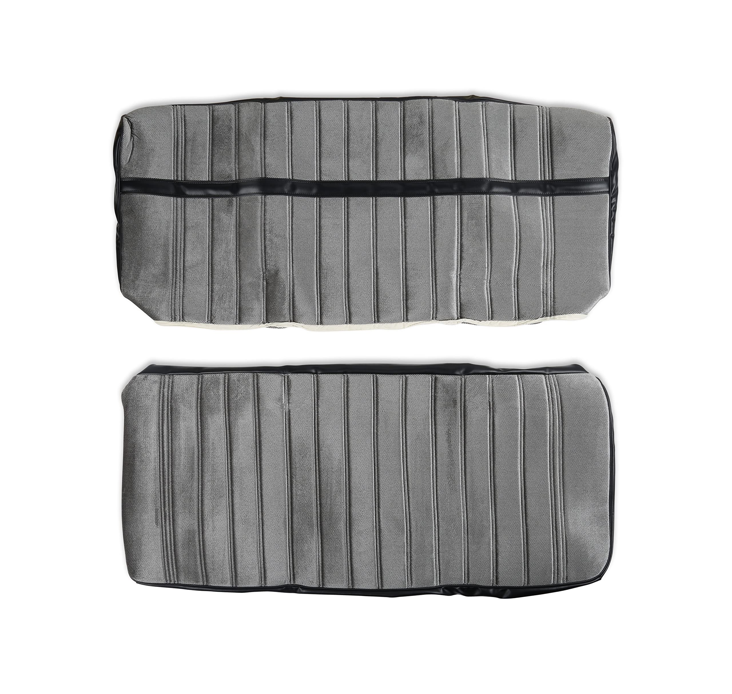 Brothers Trucks 05-290 Seat Upholstery Kit - Silver Cloth/Black Vinyl Trim