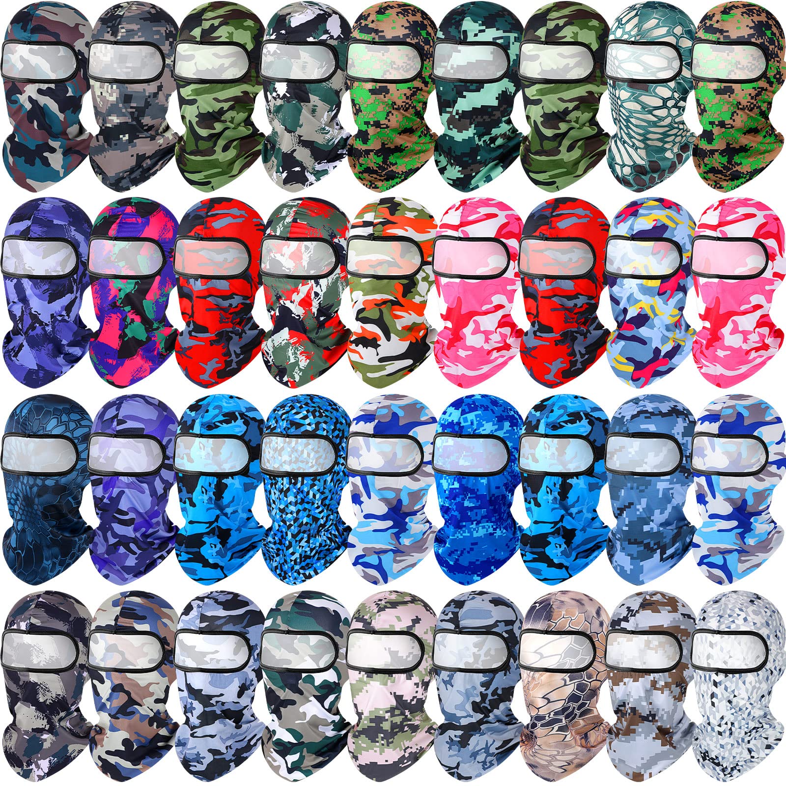 36 Pcs Balaclava Face Mask Cover Uv Protection Windproof Face Protective Cover For Outdoor Sports Motorcycle Running Riding (Camouflage)