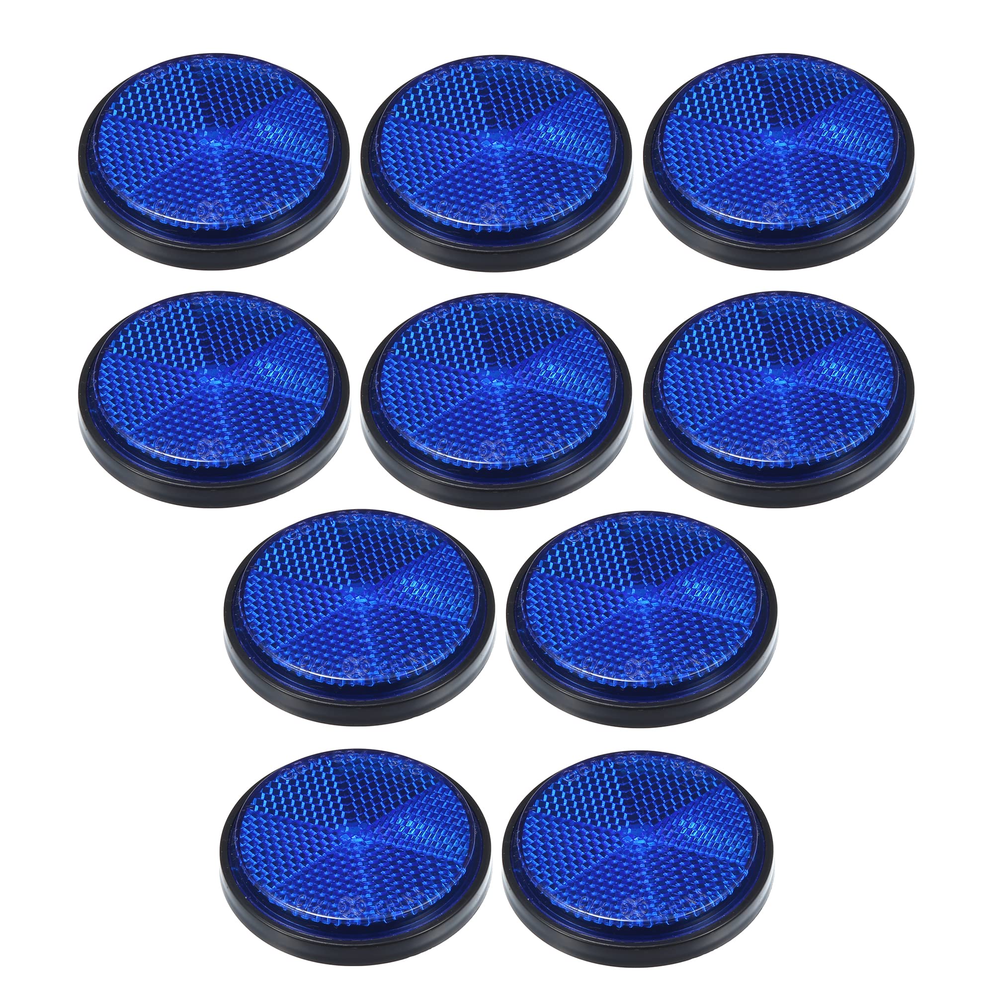 X Autohaux 10 Pcs Universal Round Shape Reflector For Motorcycle Garbage Cans Car Trailer Truck And Bike Blue