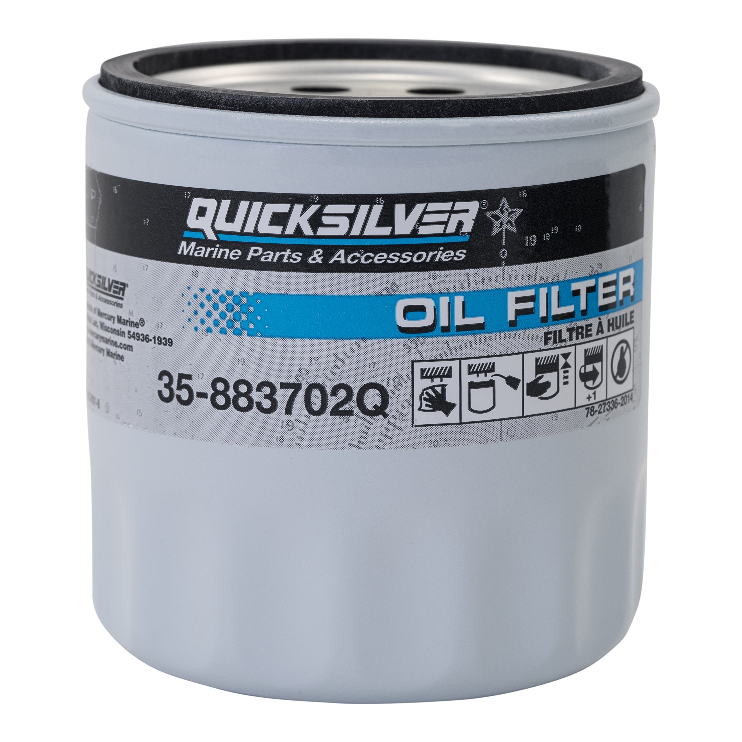 Quicksilver 883702Q Engine Block Mount Oil Filter For V-6 Mercruiser Stern Drive Engines